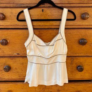 Tufi Duek 100% silk cream bustier-style blouse, size EUR 40